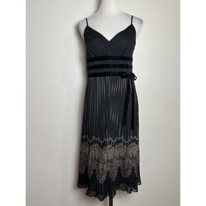 Ann Taylor LOFT Fairy Goth Dress 4 Petite Babydoll Dark Romantic Y2K Style